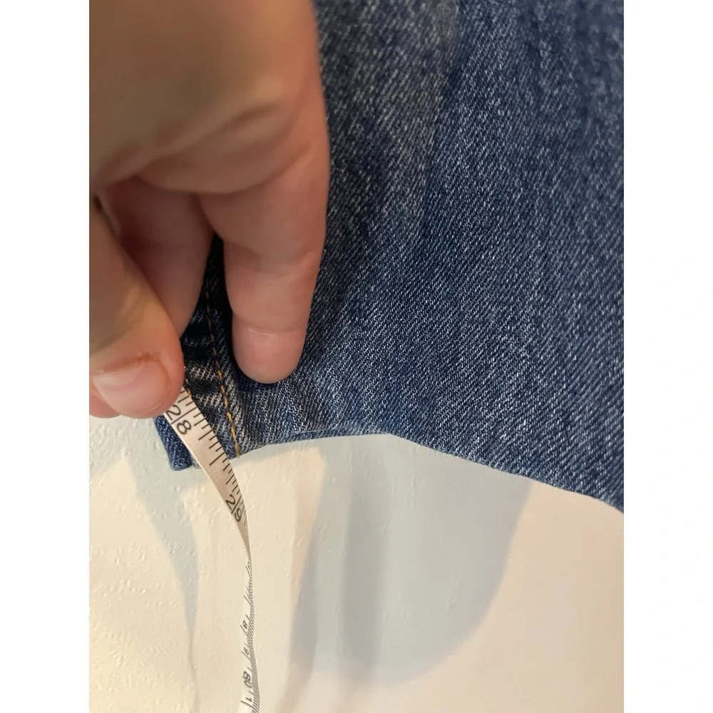 Levis 505‎ Classic Fit Straight Leg Blue Jeans W34 L32 HEMMED L28.5 Medium Wash